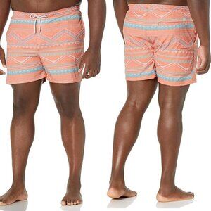 New! HUK Kai Fusion Coral Volly 5.5" Short Elastic Waist Swim Trunks 47188
